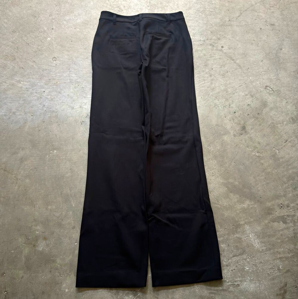 Boden Black Wool Flannel Dress Pants Women’s Regular Flat Front Wide-Leg Pockets